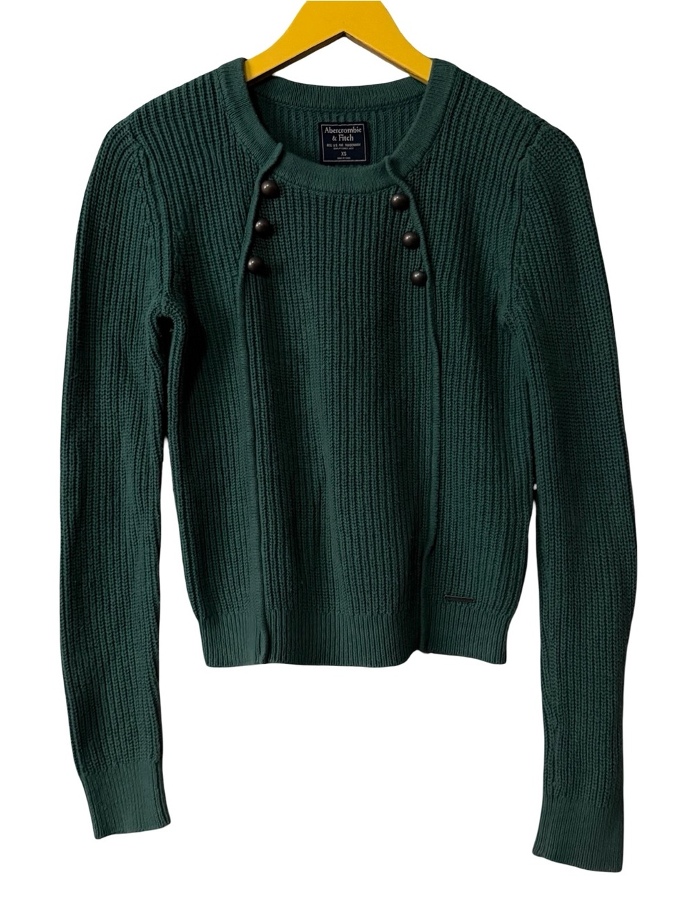 Abercrombie & Fitch Green Ribbed Knit Sweater XS